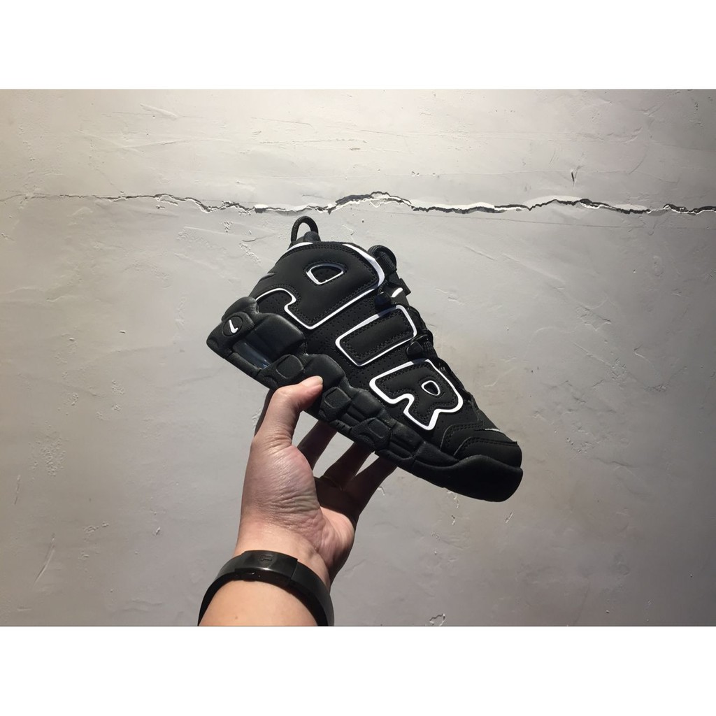 nike uptempo black womens