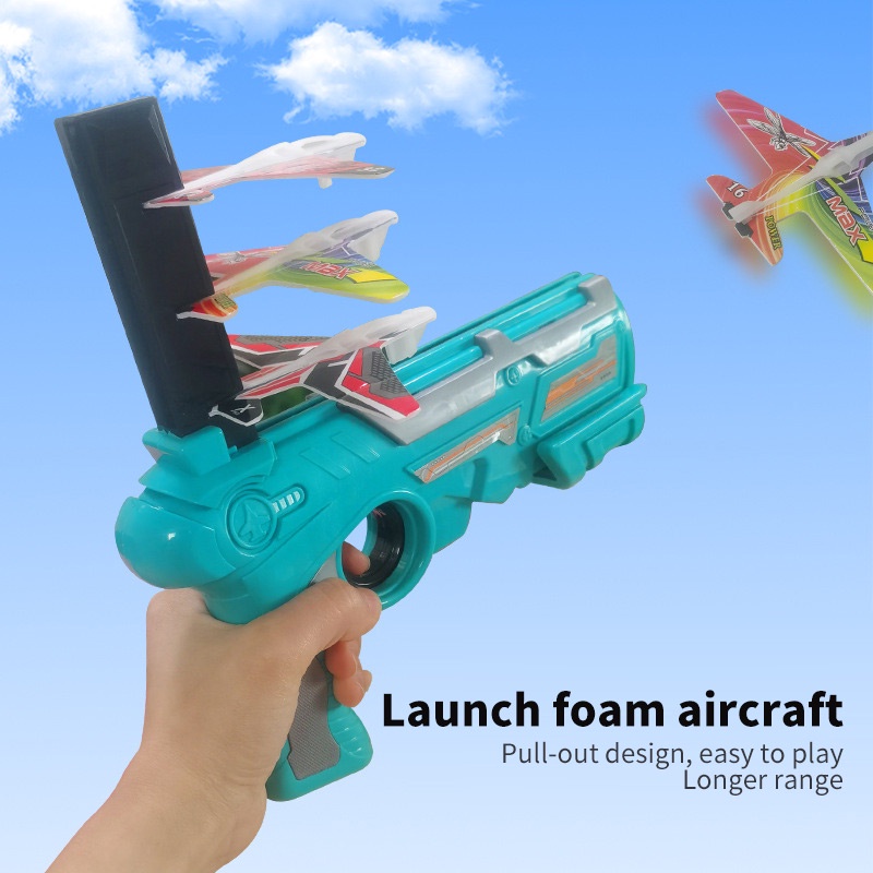 Foam Airplane Launcher Toy Catapult Plane Gun Toy Airplane Aircraft for ...