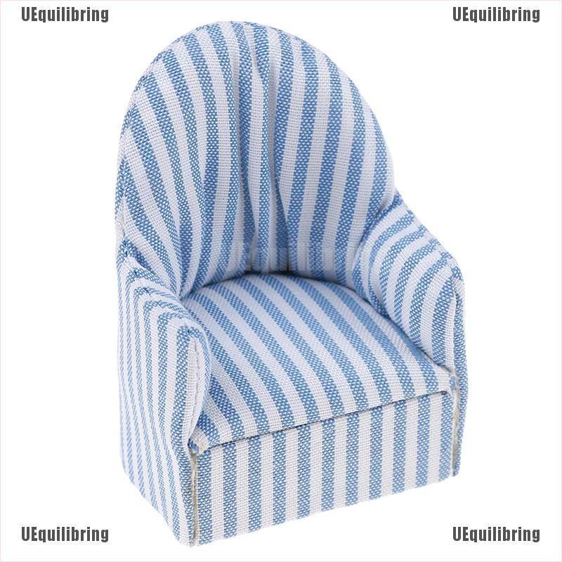 1 12 Dollhouse Miniature Furniture Stripe Sofa Chair For Bed Room Living Room Yn