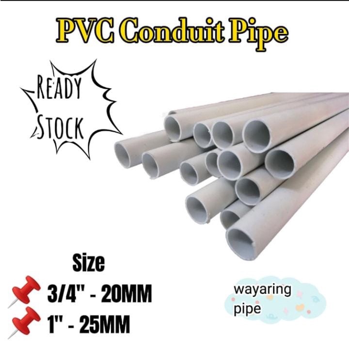 4.5Feet 20mm 3/4" 25mm 1" inch PVC Electrical Conduit Pipe Paip