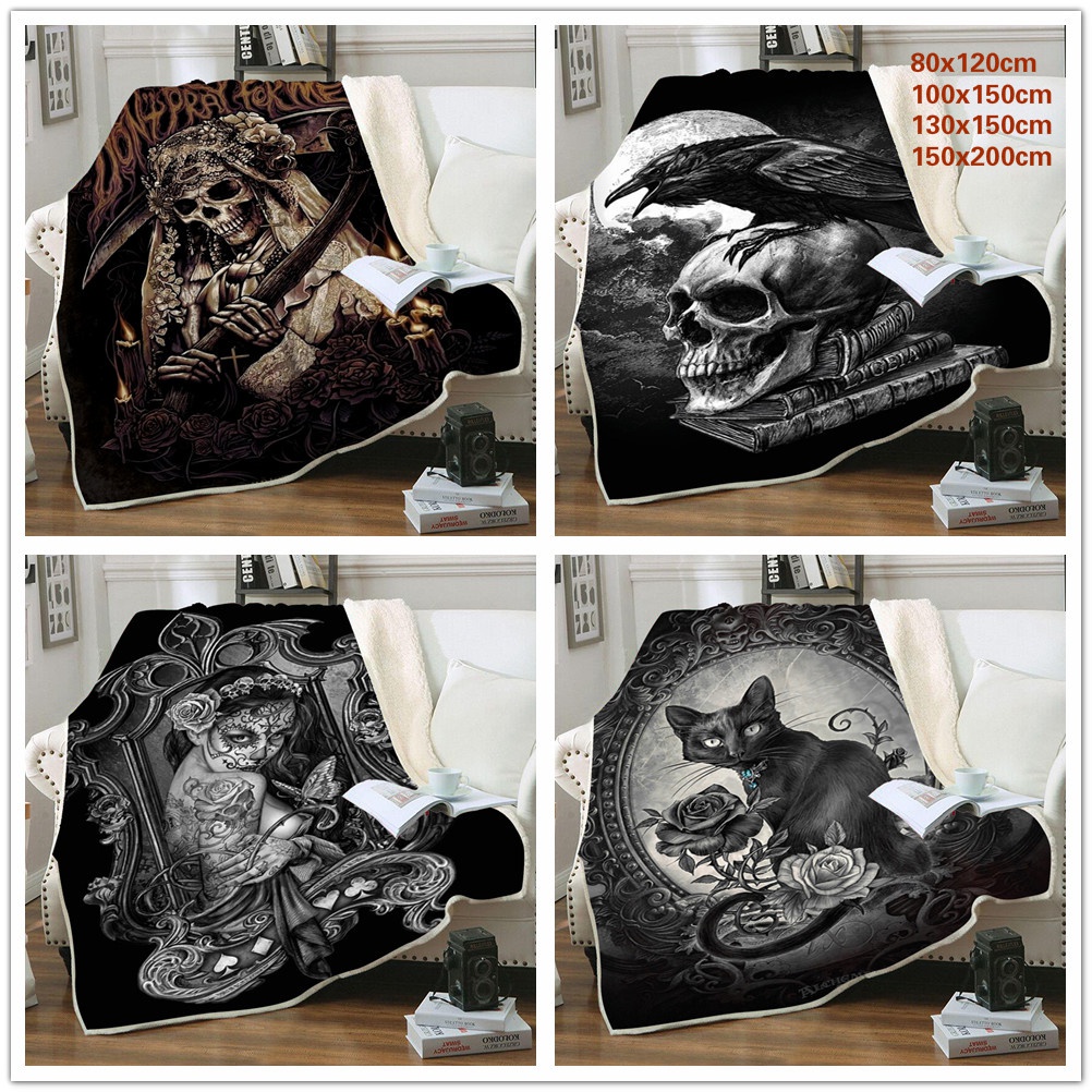 Retro Skull Throw Blanket Horror Black Skull Blanket Warm Soft Thick Blanket Shopee Philippines Retro Skull Throw Blanket Horror Black Skull Blanket Warm Soft Thick Blanket Shopee Philippines