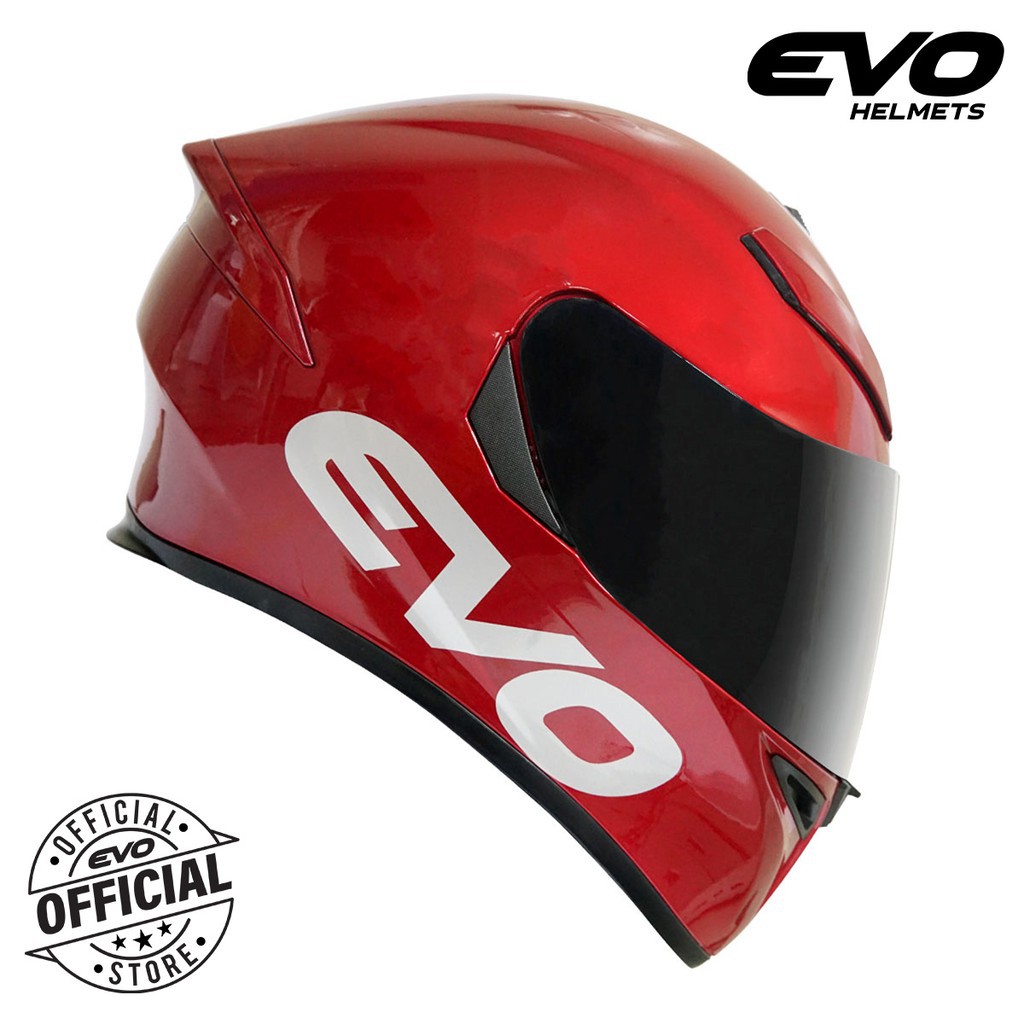 Evo Gsx 3000 Plain Metallic Red V2 Full Face Dual Visor Helmet Shopee Philippines 