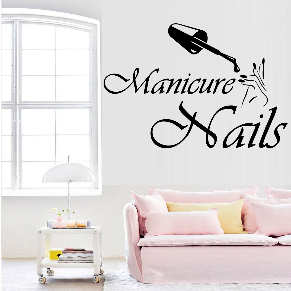 Fashion Vinyl Wall Decal Nails Salon Design Wall Stickers Self-adhesive  wallpaper for Beauty Salon W | Shopee Philippines