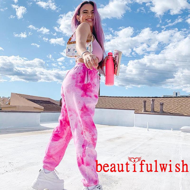 high waisted rainbow pants