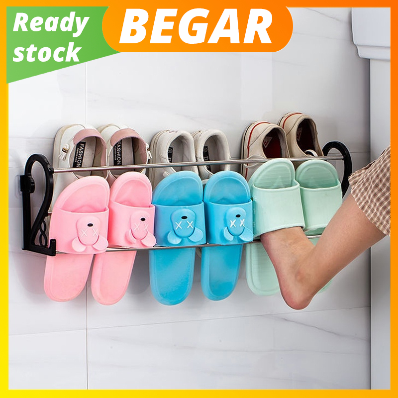 40/50/65 cm No Drill Shoe Rack Wall Mounted Shoe Storage Rack Door ...