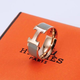 【Freeshiping】Hermes Women Ring cincin wanita H letter narrow Hermes ...