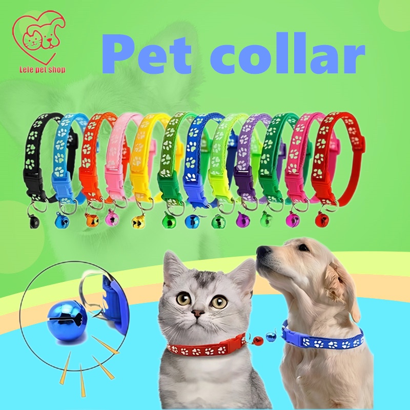 pet collar dog paw collar with bell safety buckle neck dog cat puppy accessories #1