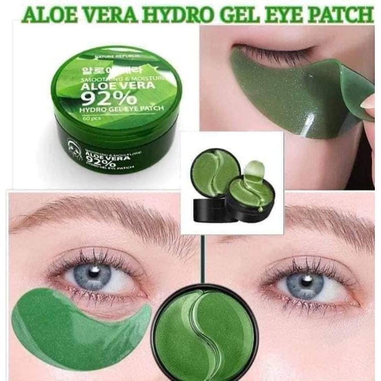 SMOOTHING ALOE VERA WITH COLLAGEN HYDROGEL EYE PATCH 60 SHETS Shopee