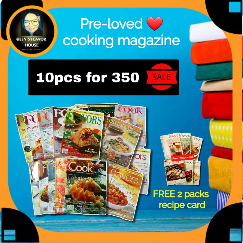 Featured image of Food Magazine Pre-loved Set of 10 Yummy Flavors Food Appetite Cook