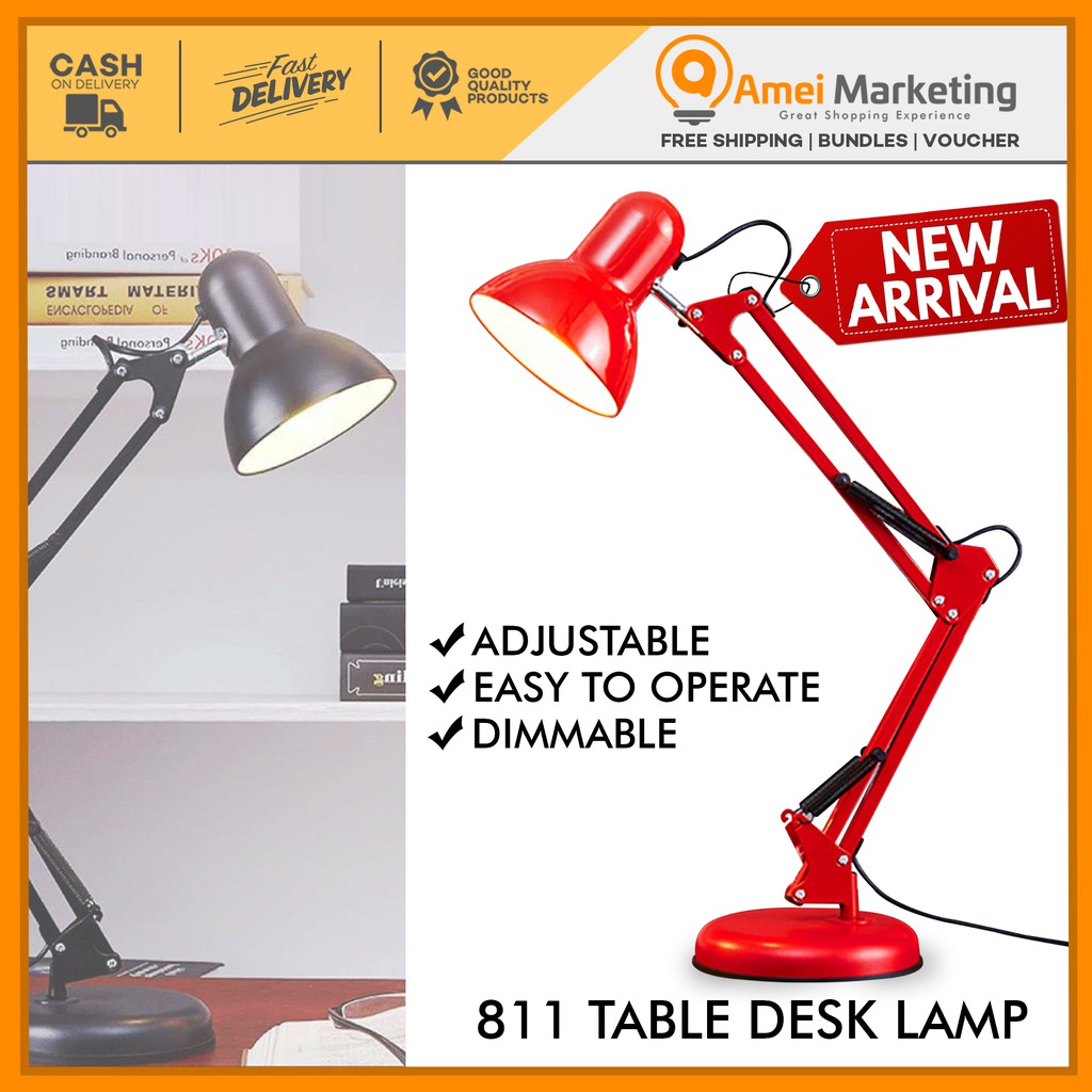Metal Adjustable Arm Work Desk Lamp Study Room Lights Office Table Lamp