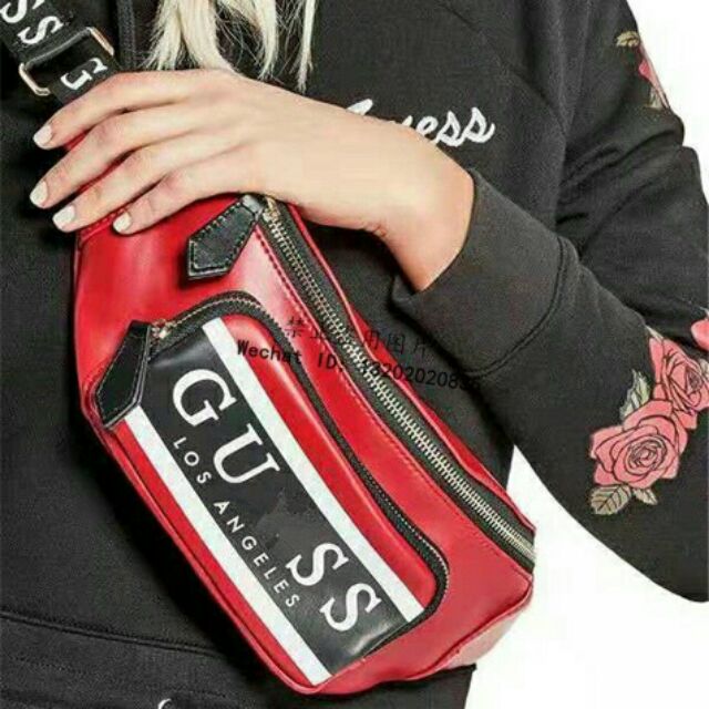 guess belt bag red