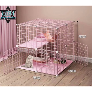 [COD]Stackable Pet Dog Cat Rabbit Cage Game 35*35CM Fence Blue Pink Free diy Random combination