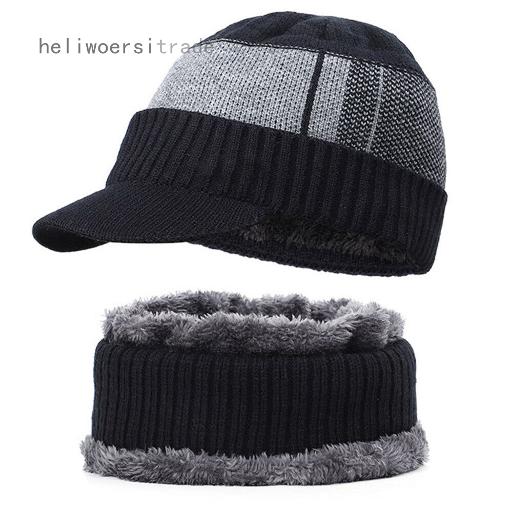 men's knit cap with brim