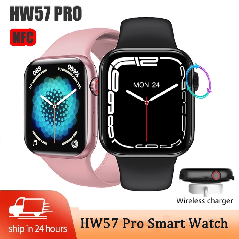 New 2022 HW57 Pro Smartwatch Wireless Charging NFC Bluetooth Calls