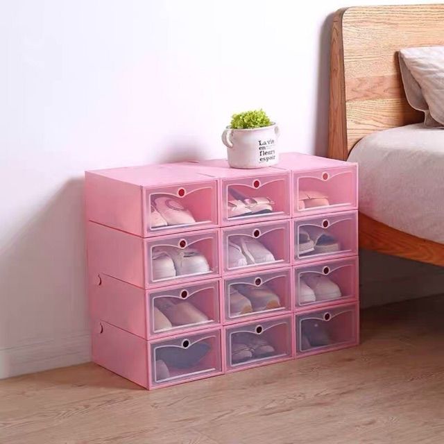 Shoe Box Clear Door Stackable Storage Case Drawer Type Shopee