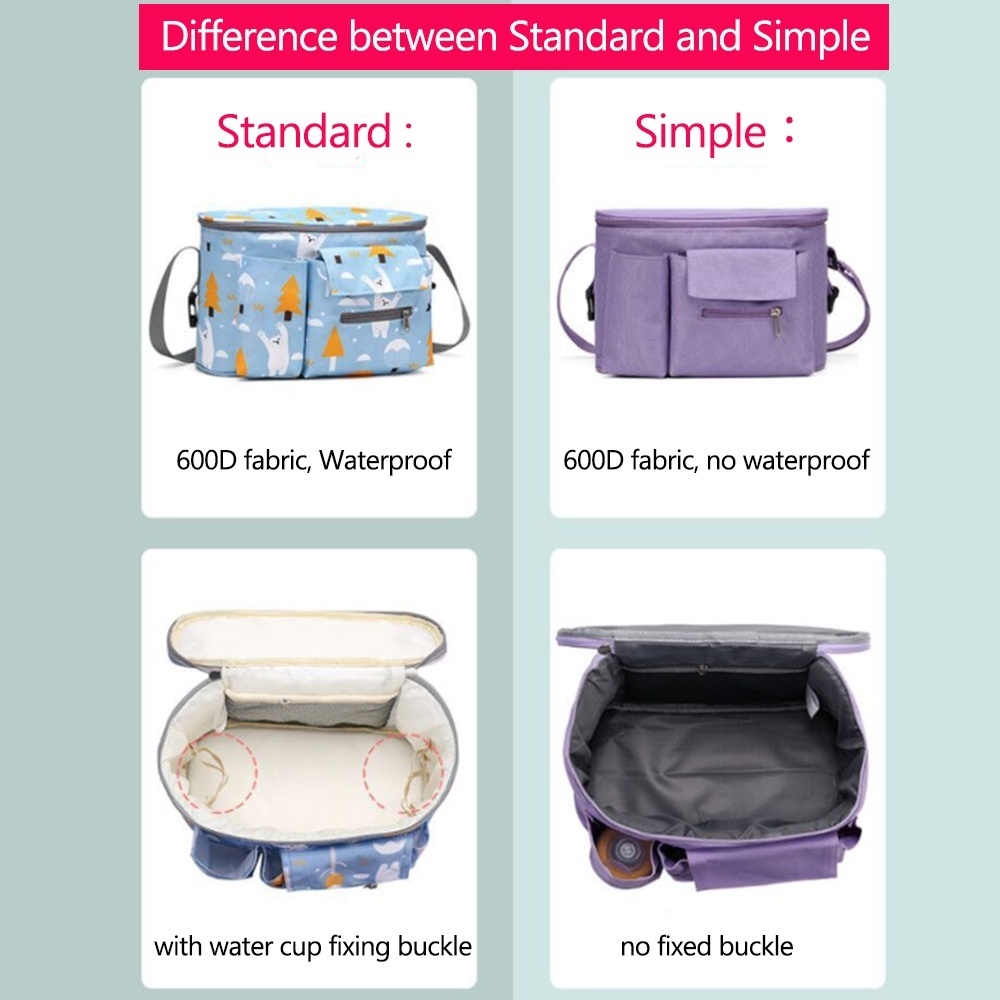 【Ship in 48h】Baby Bag Large Capacity Stroller Bag Multifunctional Mommy Shoulder Bag Portable Baby Diaper Bag Baby Bottle Cup Bag
