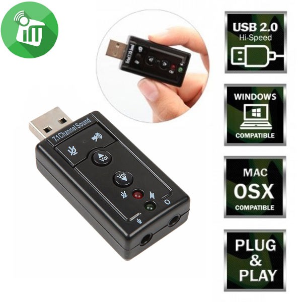 Virtual 7.1 Channel External USB Audio Adapter Sound Card