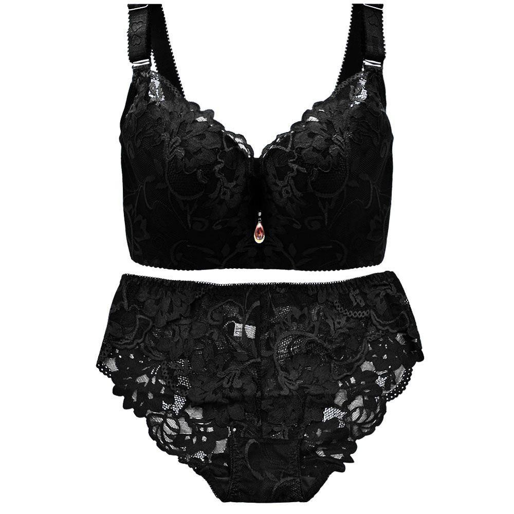 Fallsweet Push Up Lace Bra Set For Women Big Size Bra And Panties Lingerie Set 34 50 Shopee