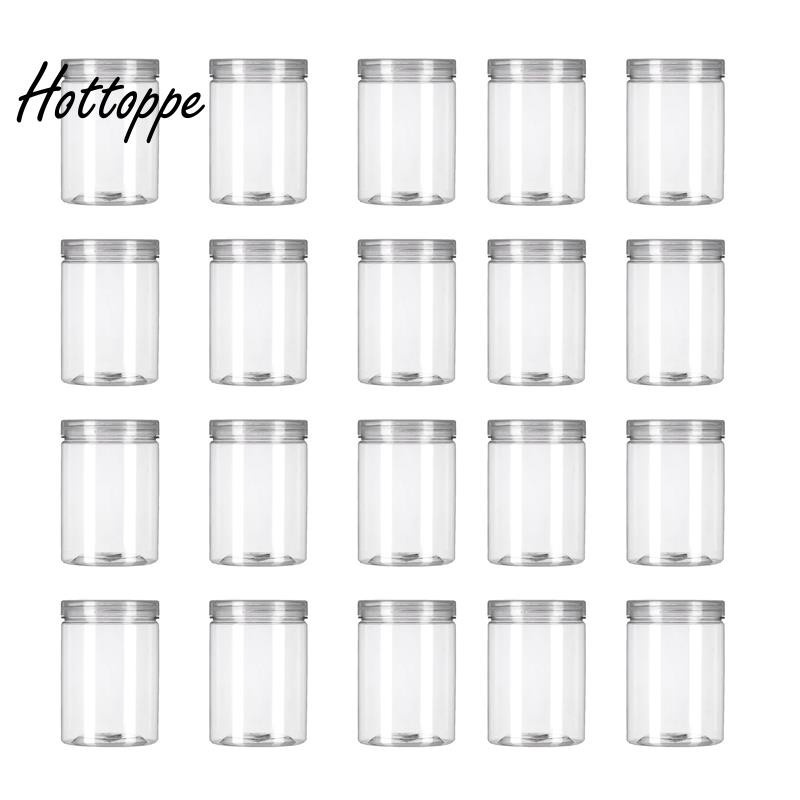 20 Pcs 230ML Transparent Plastic Bottles Honey Dried Candy Container