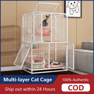 Cat Cage Villa large free space household cat cage indoor three-layer cat house with toilet #1