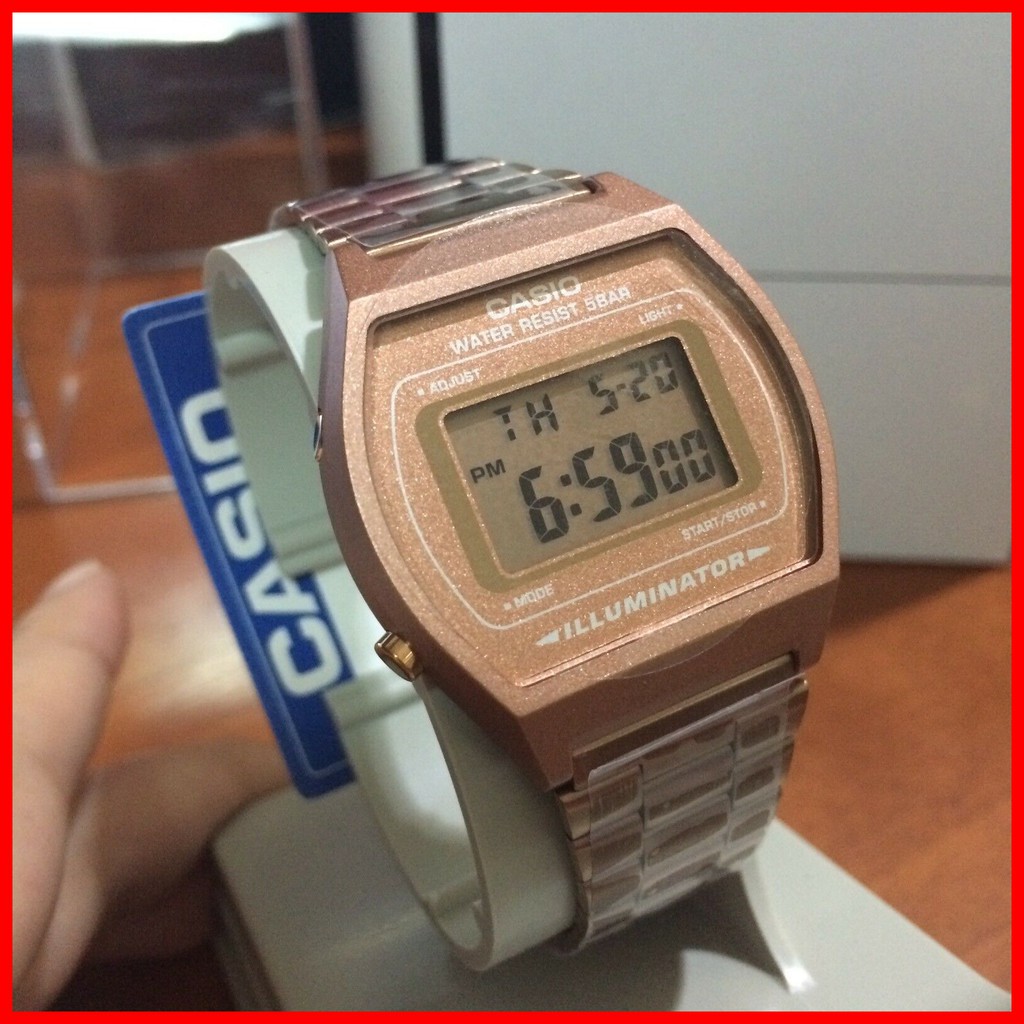casio retro rose gold