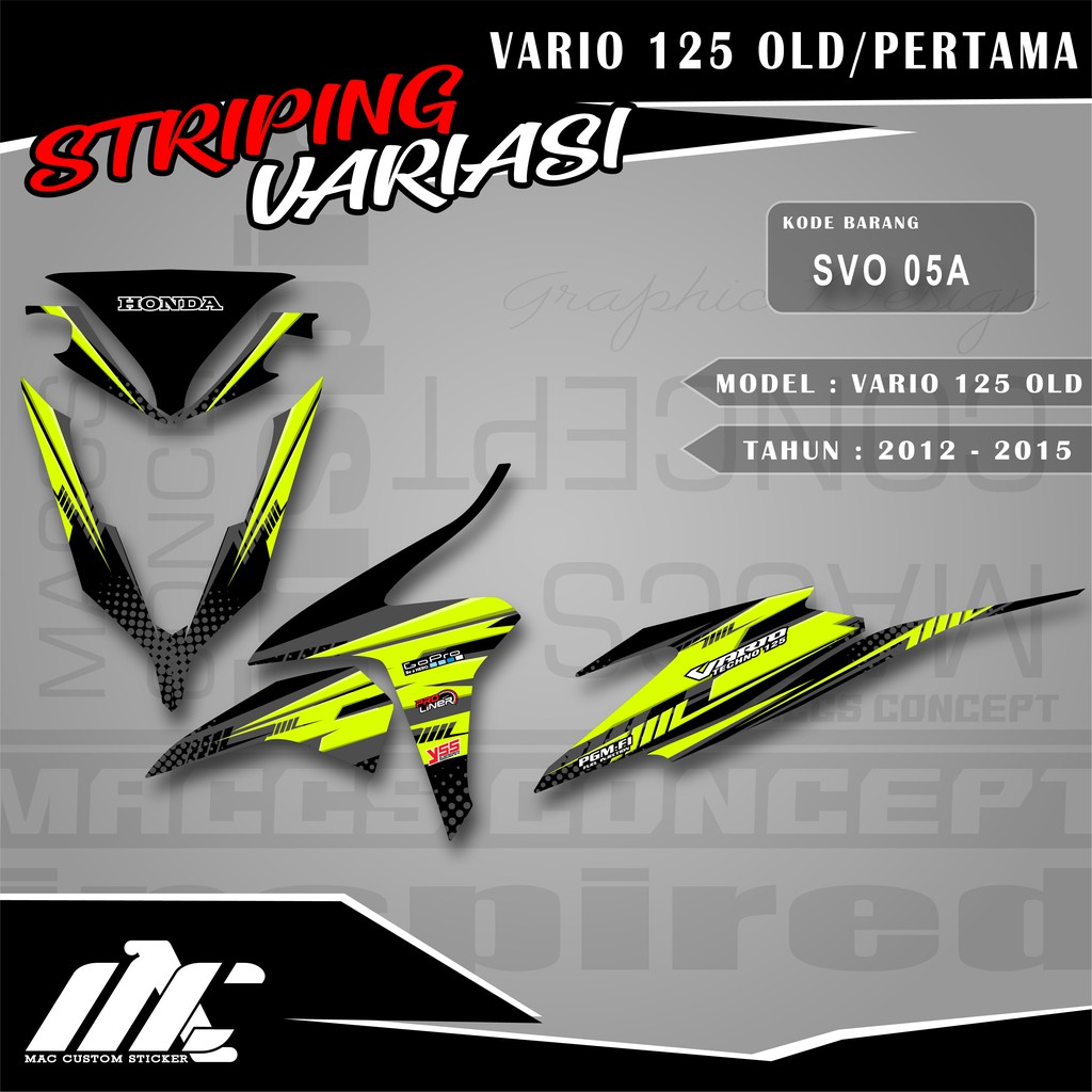 Vario 125 Old Striping Stickers Vario Techno 125 Svo 05 Vario Black Shopee Philippines