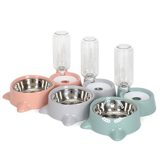 [Wikidog]Dog 2 in 1 Stainless Feeder Bowl w/ Bottle
