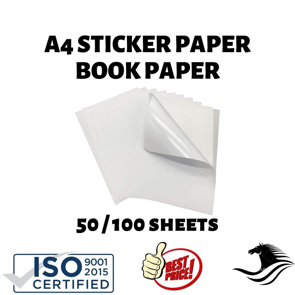 STICKER PAPER A4 SIZE (50 or 100 pcs / pack) Shopee Philippines