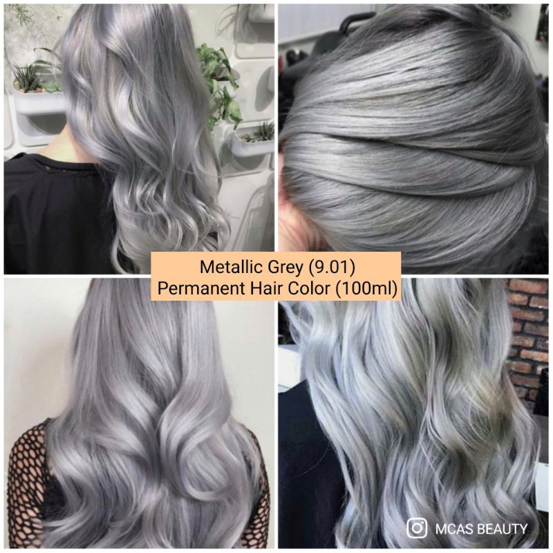 Metallic Grey Permanent Hair Color (9/01) | Shopee Philippines