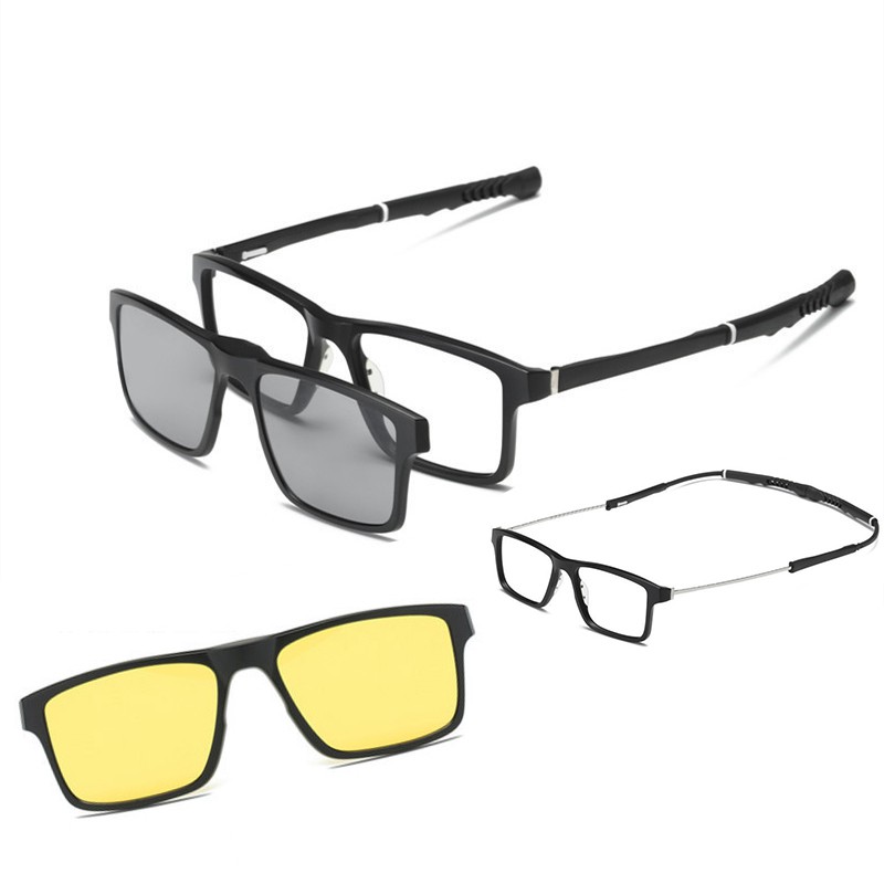 2 in 1 Clip On Sunglasses Men Polarized Glasses Clips