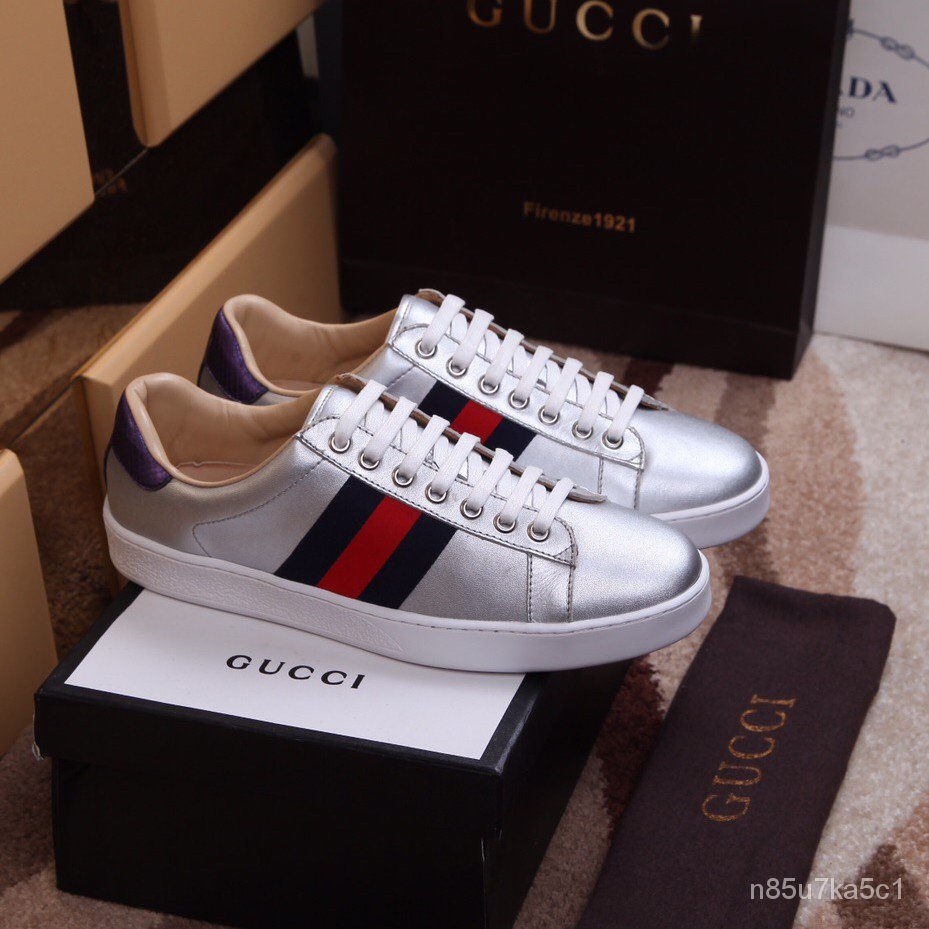 gucci silver sneakers