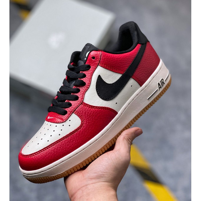 nike air force 1 red black and white