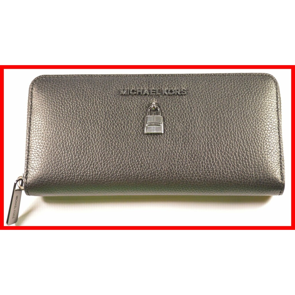 black and silver mk wallet