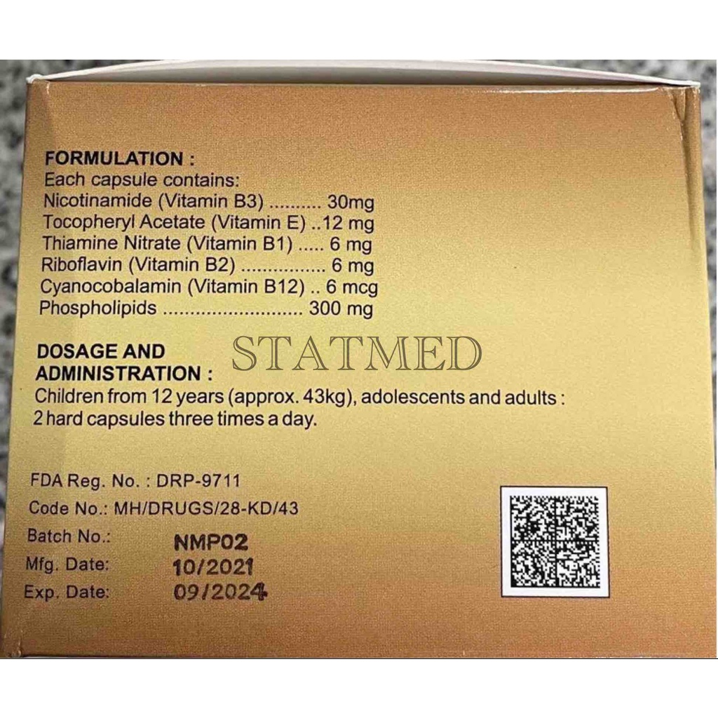 SAPHLIVE Multivitamins + Phospholipids 300mg Capsule 1 box [100