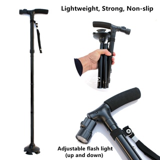 Sturdy Foldable Cane with LED Lights, Tungkod Baston Walking Stick Cane ...