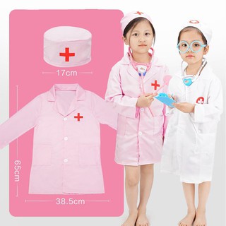 Kids Doctor Nurse Uniforms Halloween Surgeon Role Cosplay Party Boys Girls Long Sleeves Custume Stethoscope Toy Family Game