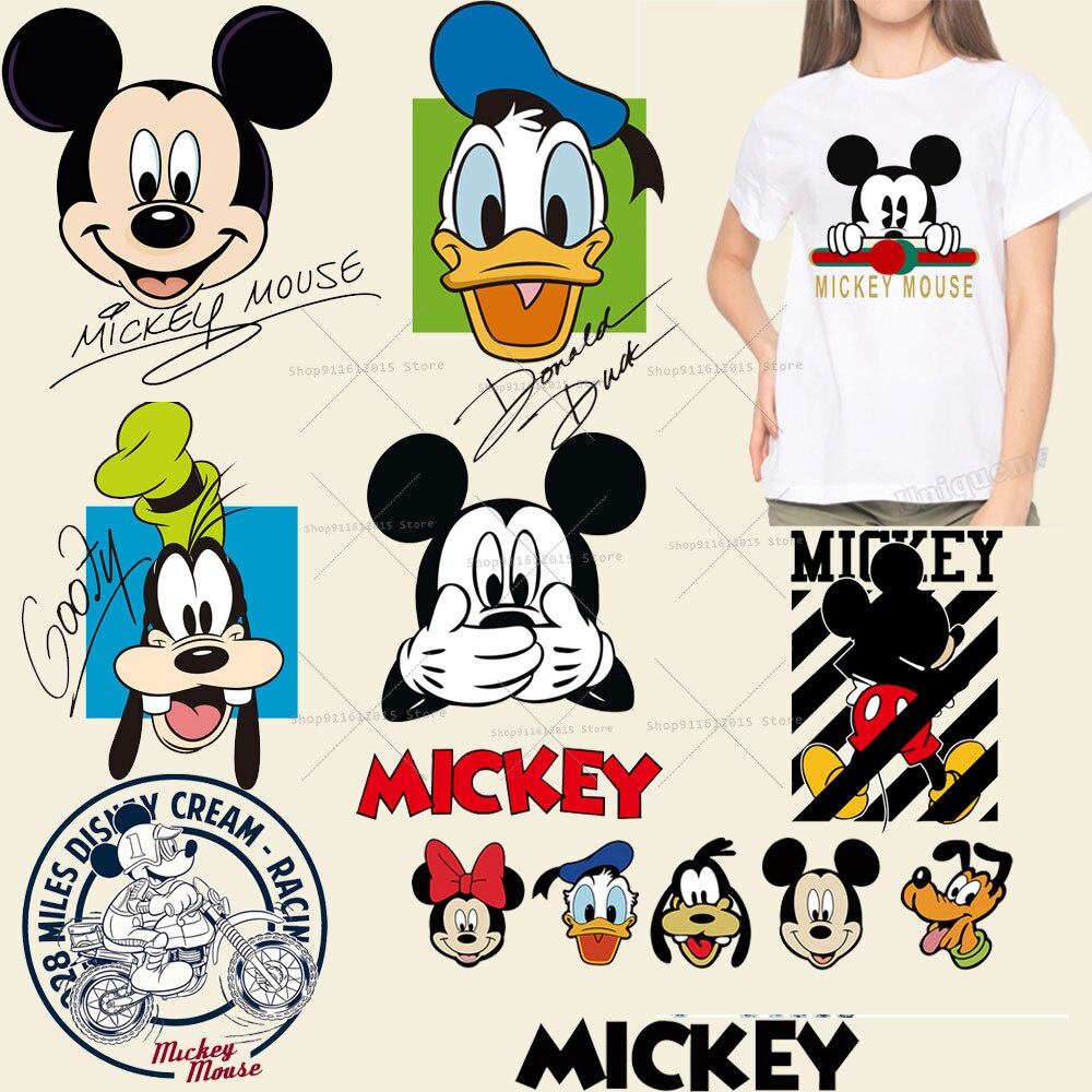 Mickey Mouse Patches for Clothing Heat Transfer Stickers for T