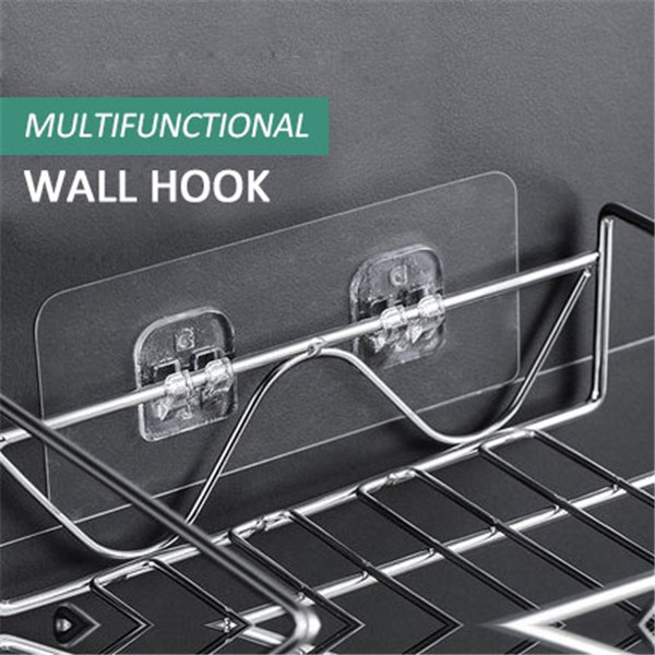 Silver Home Plastic Hooks Waterproof Sticky Hook for Kitchen Bathroom Shelf Sticker,Sticking Wall Strong Adhesive Hook Hanger