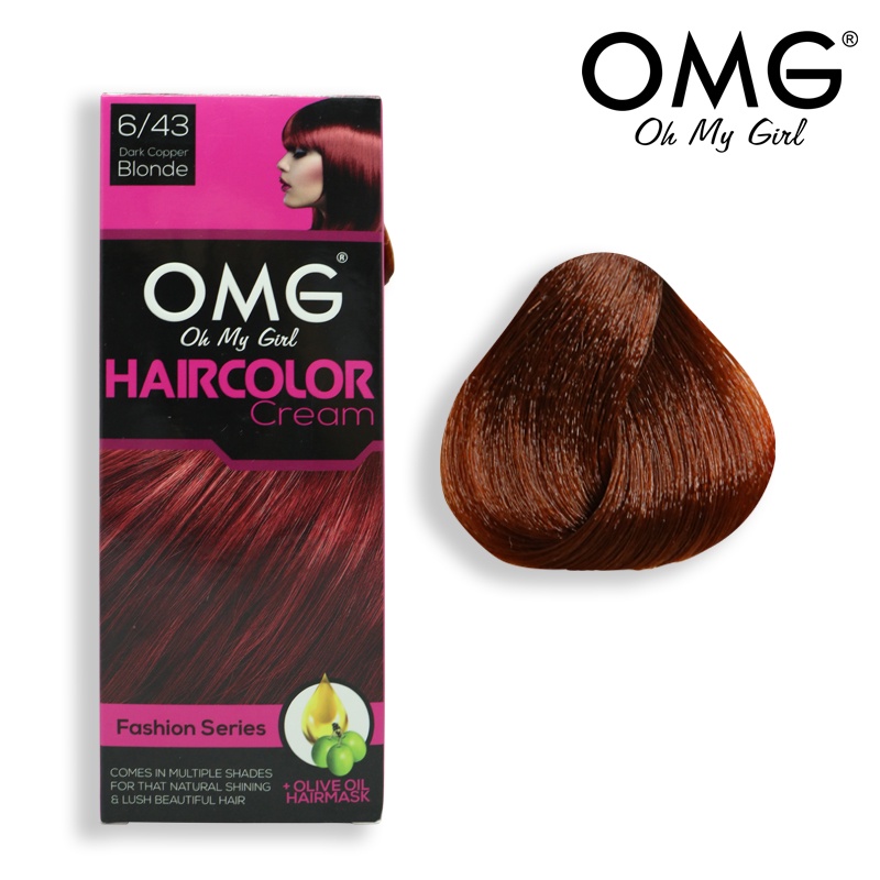 Omg Hair Color Cream 6.43 Dark Copper Blonde 60Ml | Shopee Philippines
