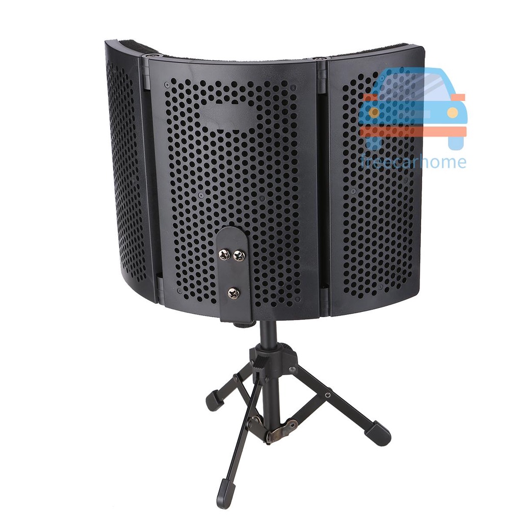 Lowest Price Microphone Isolation Screen with High-Density Absorbing Sponge 3-Panel Foldable Windshield Mini Wind Screen Board Sound Insulation Cover for Recording Studio Sound Ab