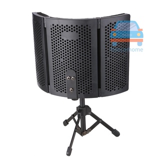 Lowest Price  Microphone Isolation Screen with High-Density Absorbing Sponge 3-Panel Foldable Windshield Mini Wind Screen Board Sound Insulation Cover for Recording Studio Sound Ab #4