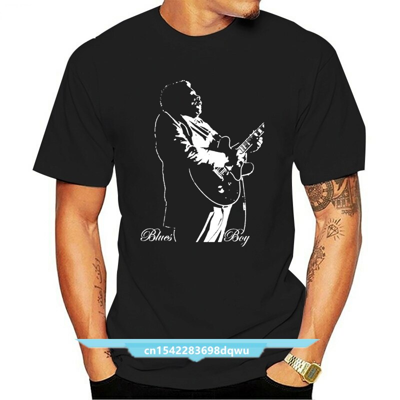 BB King T-Shirt - Blues Boy Photo Portrait Classic Blues T-Shirt Jazz Guitar Cotton Homme Plus Size Tee Shirt