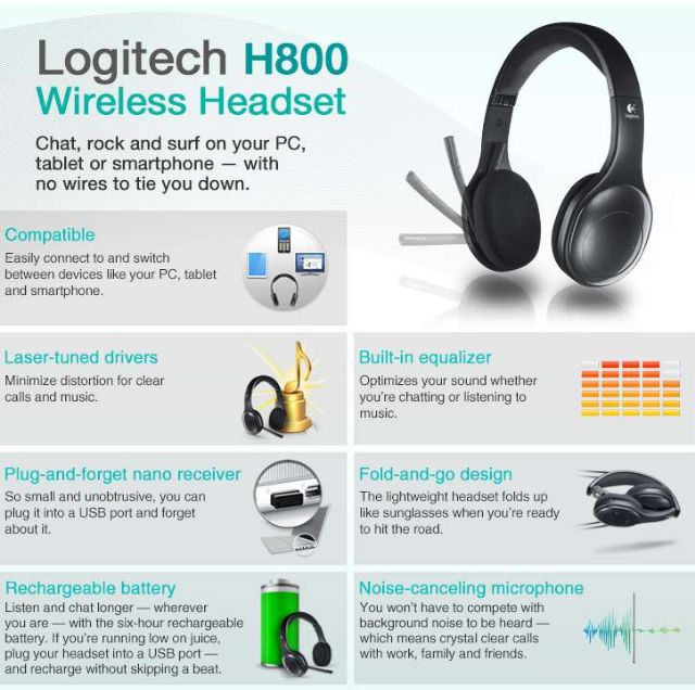 Logitech H800 Wireless Bluetooth Headset Shopee Philippines
