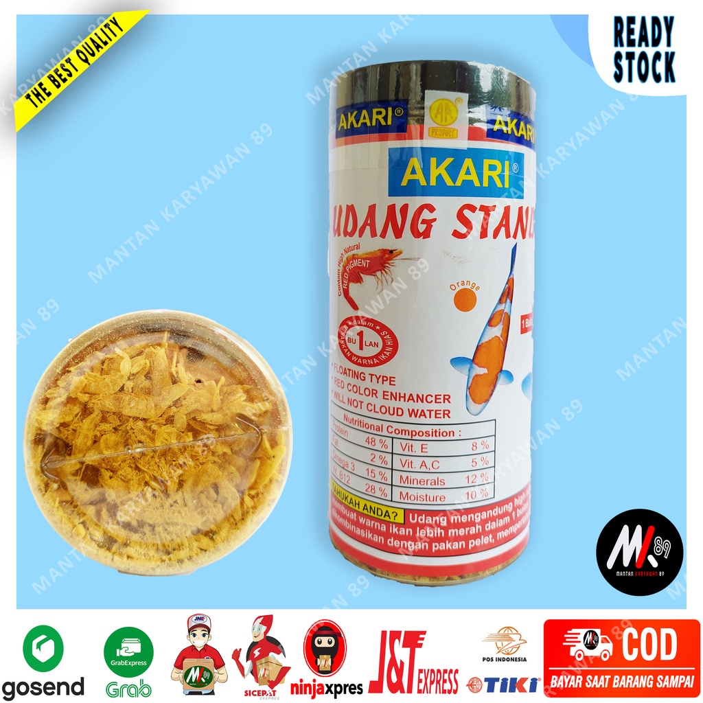 Akari Ornamental Fish Feeder Predator Dried Shrimp Standard 40 gr Floating Or Floating Type