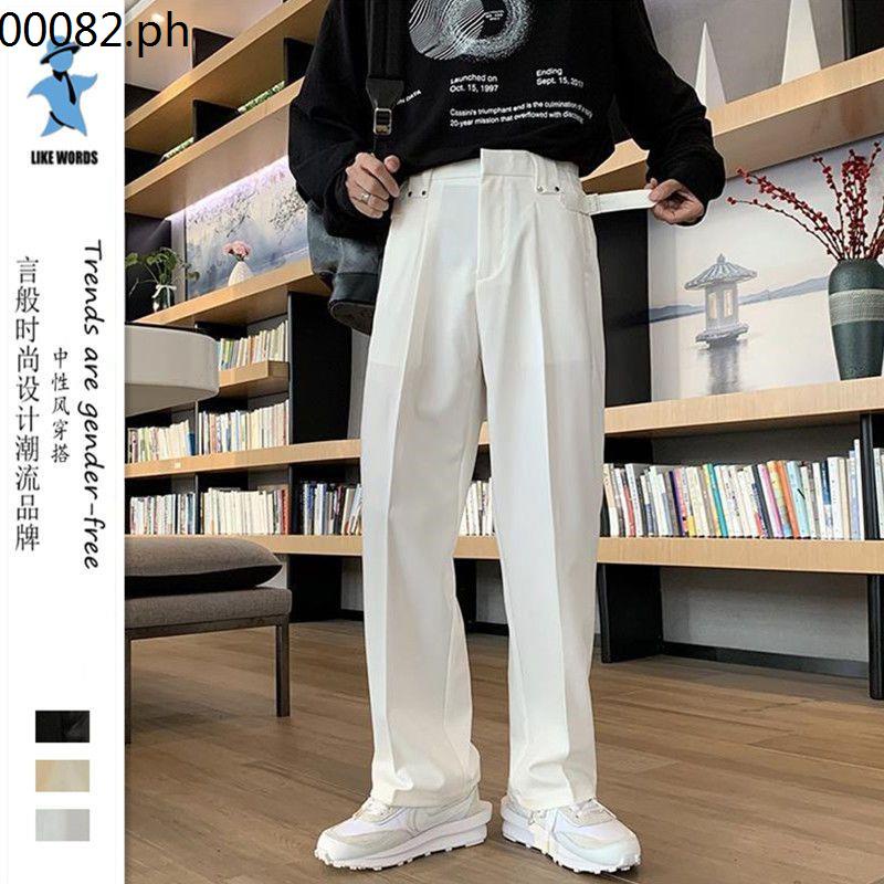 Cool Style Men's High-End Fried Street Trousers Men Straight Loose ...