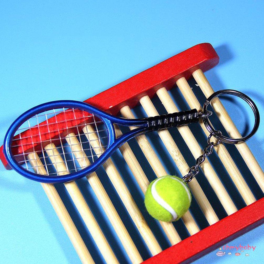 Cute Sport 17248 Gifts love Who Chain Key Sports Tennis Racket Keychain 