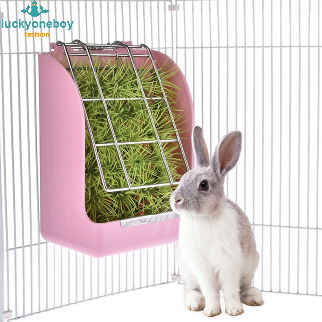 Rabbit Grass Feeder Spring Straw Frame Grass Basket Small Pet