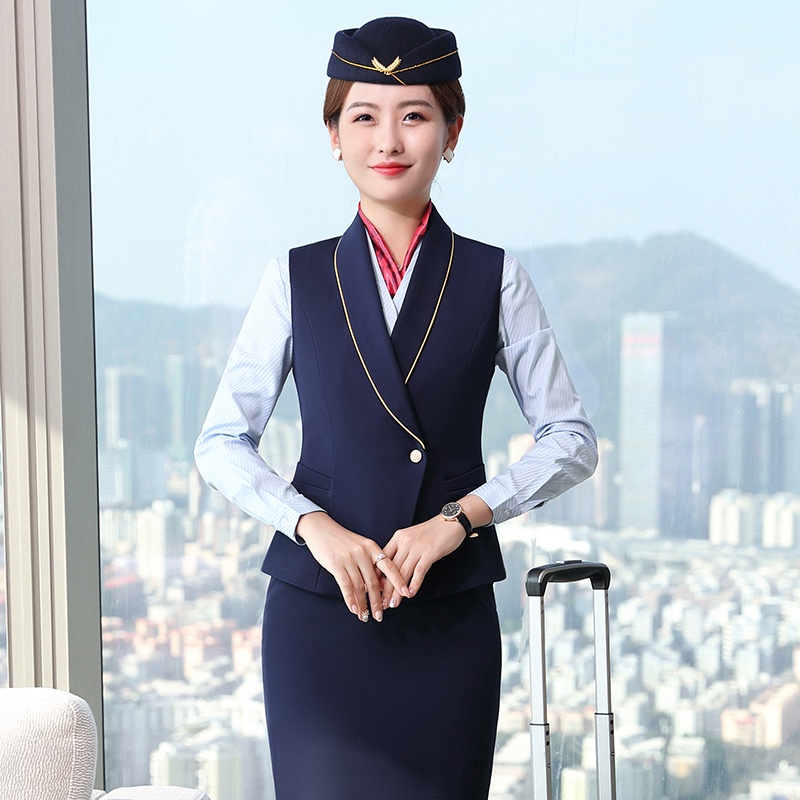 One-Piece/Set Stewardess Uniform High-Speed Rail Flight Attendant ...