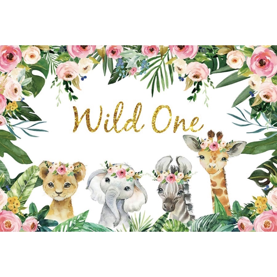 Customized Wild One Party Backdrop Cloth for Wild Animal Theme Birthday ...