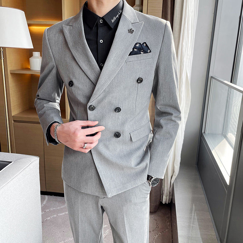 casual double breasted suit